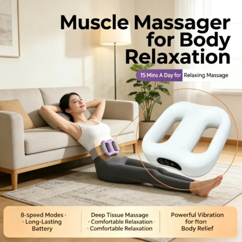 Wearable Vibration Massage Ring, Multi-Mode USB Charging, for Waist, Legs, Arms, Shoulders, Handheld or Fixed, Muscle Relaxation, Muscle Massagers