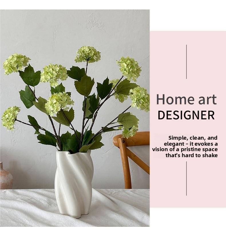 (4 pcs) 3 artificial hydrangea snowball flowers for home decoration, living room display, fake flowers for wedding hall floral arrangements