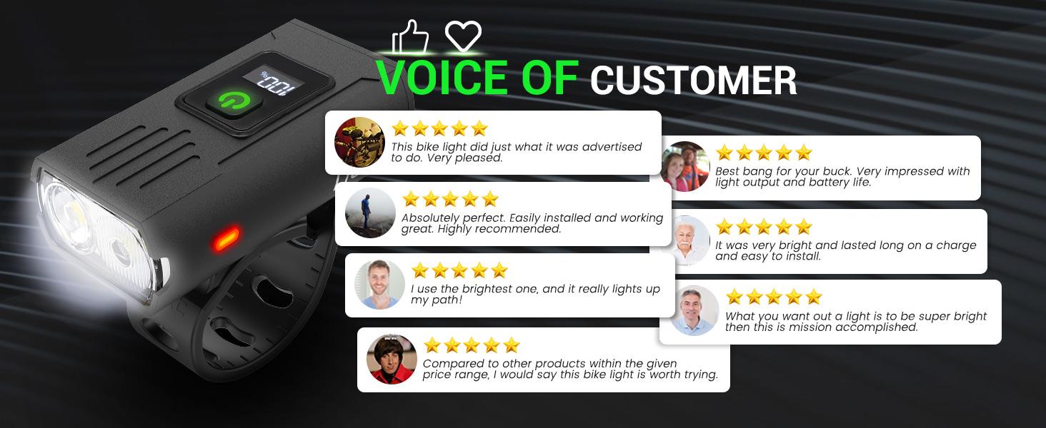 Victoper Bike Light, High Lumens Super Bright Bicycle Lite, 6+4 Modes USB Rechargeable Bike Headlight & Taillight Set, Waterproof Safety Bike Front & Rearlight for Road, Mountain, Night Riding