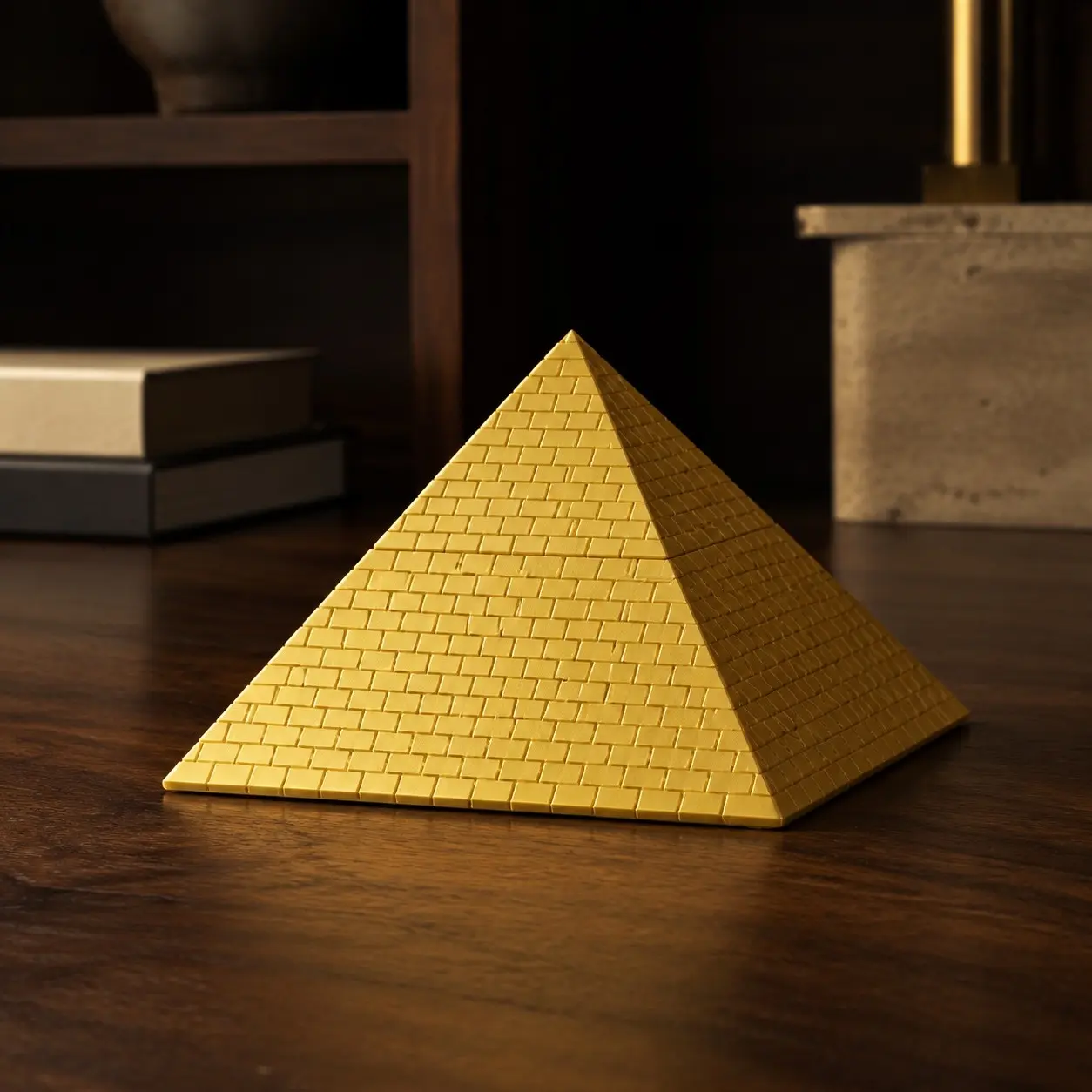 Brick Pattern Pyramid Desktop Decorative Ornament, Multiple Sizes Available, Adult Home Decoration, Elegant Tabletop Accent