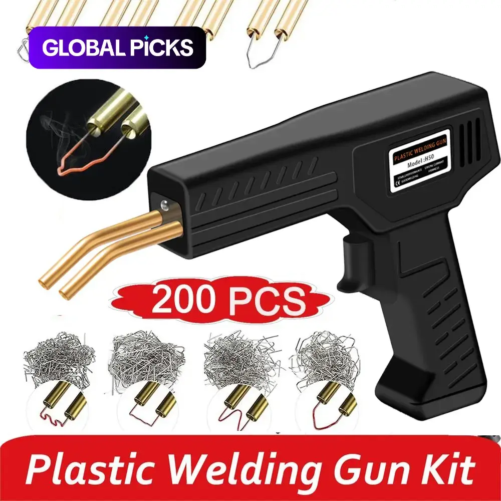 Plastic Welding Repair Kit, Easy-To-Use Handheld Plastic Welder Tool, Ergonomic Handle, Durable Design Suitable for Car Bumper, Kayak & Plastic Toys, Includes Welding Wire #GLOBAL PICKS