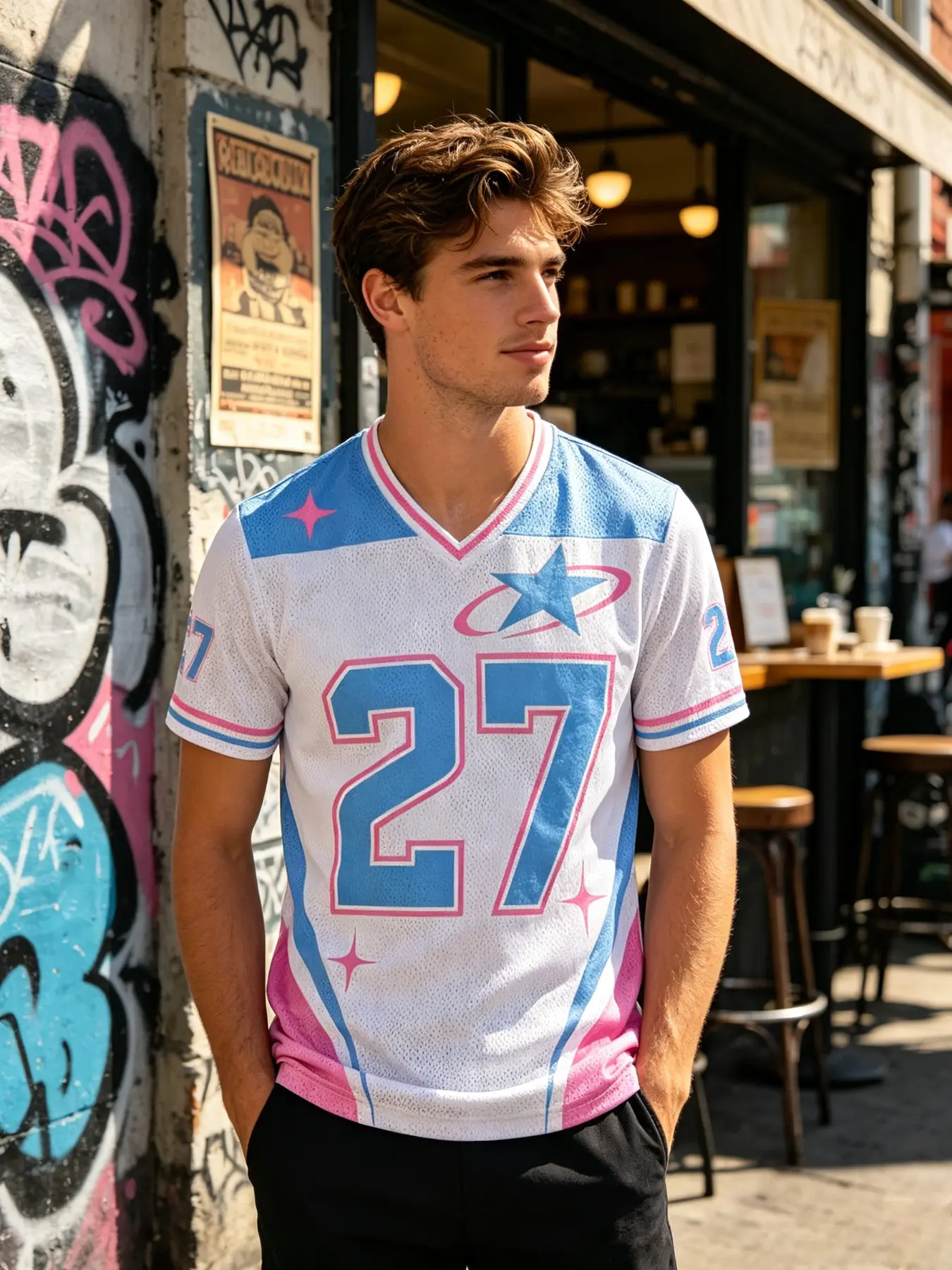 Summer Y2K Trendy Unisex T-Shirt, 3D Digital Print Pattern, Casual Sport Comfortable Breathable Top, Long Sleeve Fitted Tee