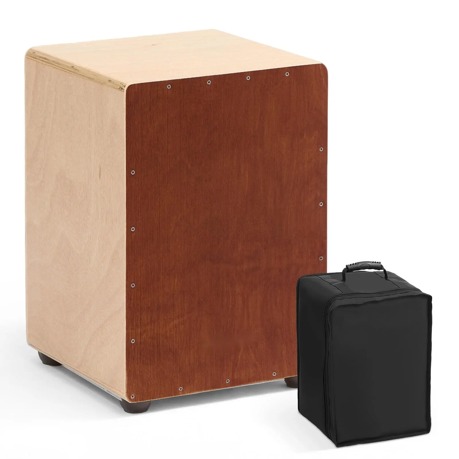 Birchwood Cajon Box Drum - Wooden Percussion Instrument With Snare Wires, Travel Bag, Carry Case, And Accessories, Durable, Practice Friendly Box Drum For Studio, Rehearsal, Stage, And Live Performances