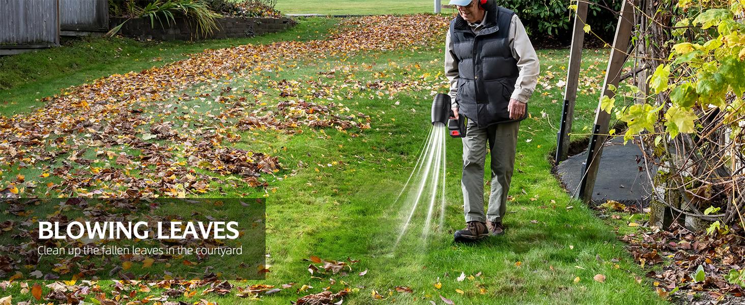 980,000 RPM Leaf Blower - 21V Leaf Blower with 2*4.0Ah Batteries & Fast Charger - Lightweight for, Lawn, Yard, Deck - Light Black
