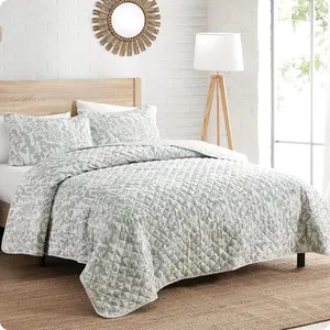 3-  Size Quilt Set | Soft Quilt & Matching Pillow Shams | Fade & Wrle-Resistant | Medium Weight for Year Round Comfort | Boho Bedroom Decor | Soft & Breathable | Panther Gray