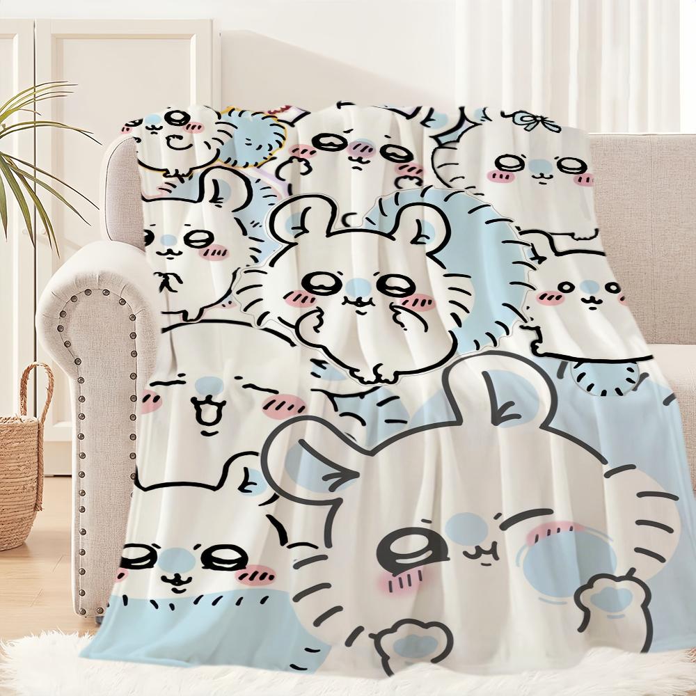 Cute Momonga C-Chiikawa Cartoon Blanket Plush Nap Sofa rug for Living Room Warm Office Bedroom Birthday Home Travel Kid Gifts