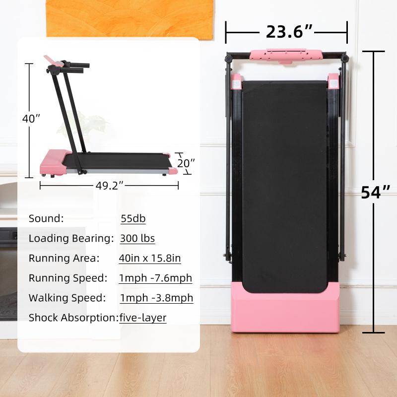 Sunny Yellow Slim Treadmill-0–7.5 mph LED Speed/Time/Distance/Calorie Tracker, Built-In Wheels, Fits Under Desk/Bed/Sofa for Home & Office Cardio