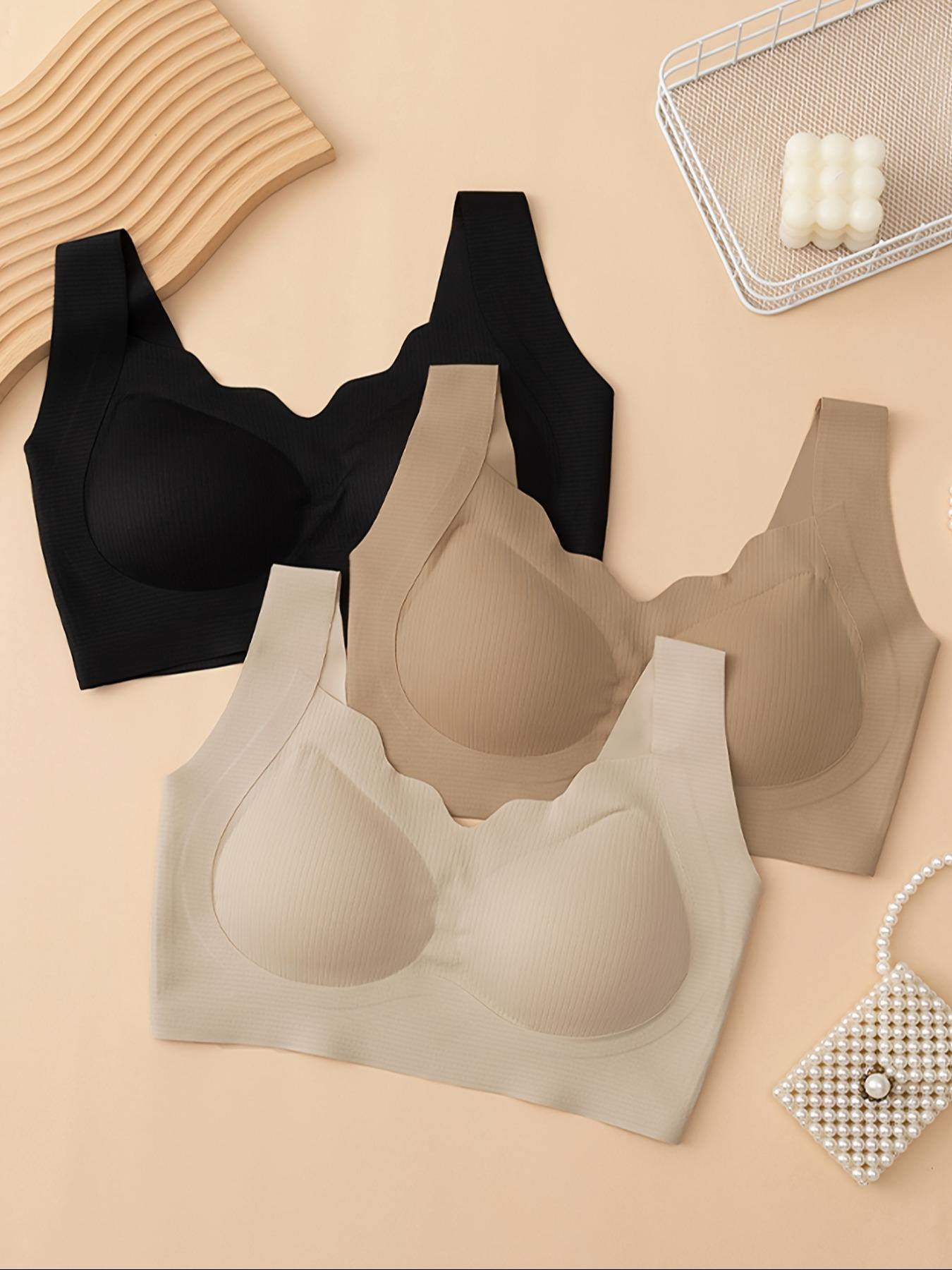 Women's Wireless Bras Set, Womenswear, Comfortable Breathable Smooth Underwear, Removable Pads, No Hooks, Casual Daily Wear, Pack of 4