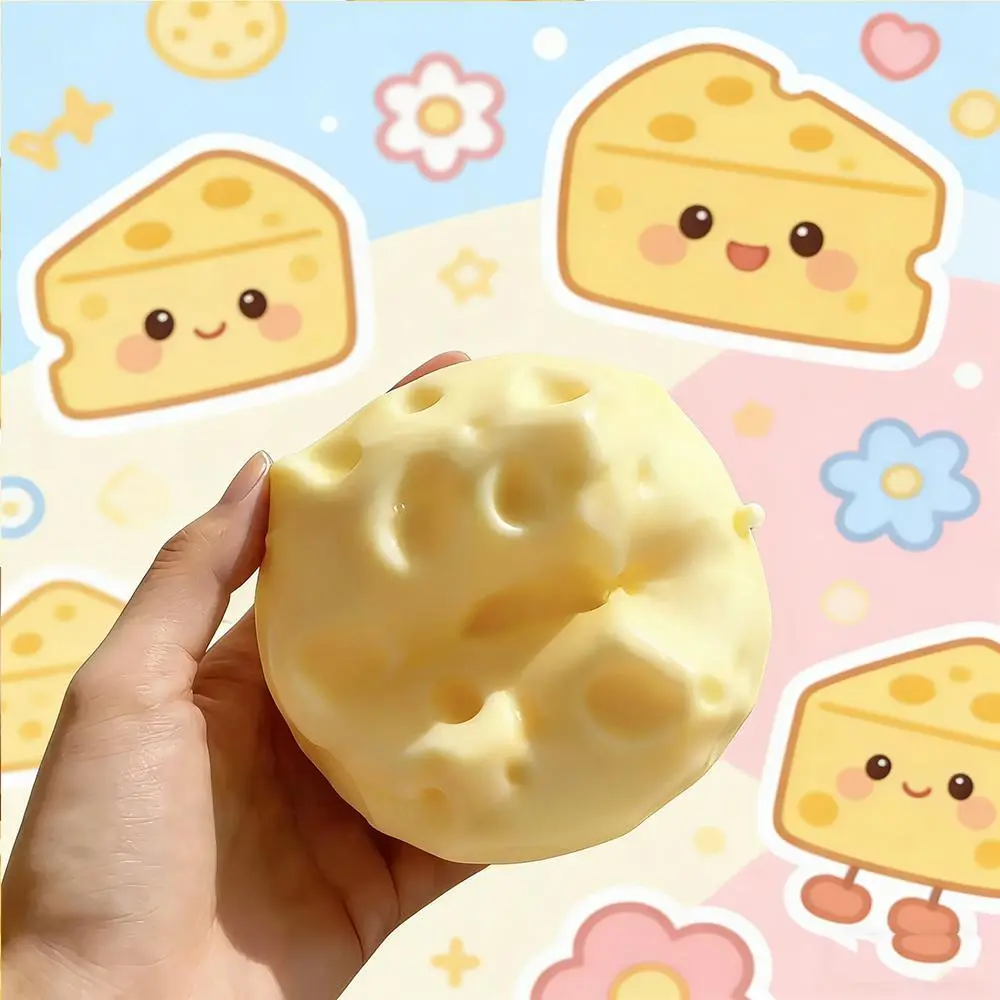 New Jumbo Cheese Cube Stress Ball, Cheese Squishy Shapeable Squeeze Toy, Non-Bounce ASMR Sensory Fidget Toy, Anti-Stress Festival Gift, Squishy Cheese
