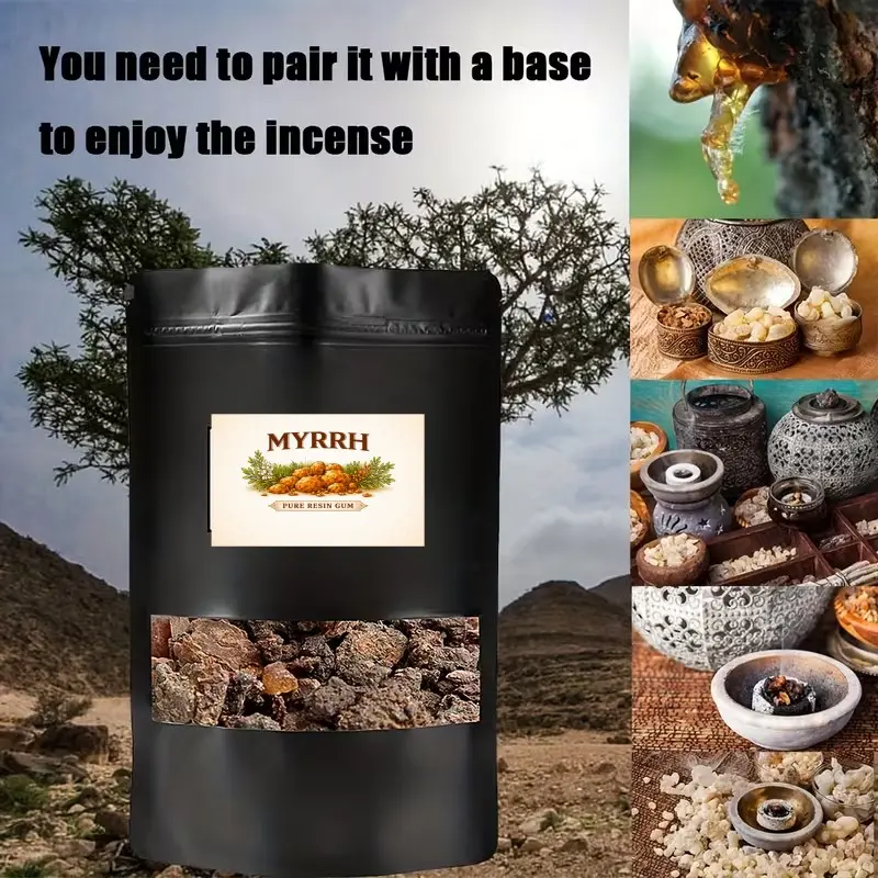 Pure Natural Myrrh, Somali Myrrh Fragrance, Ideal for Air Purification, Yoga, Meditation, Fitness, Leisure, Enhance Your Well-Being
