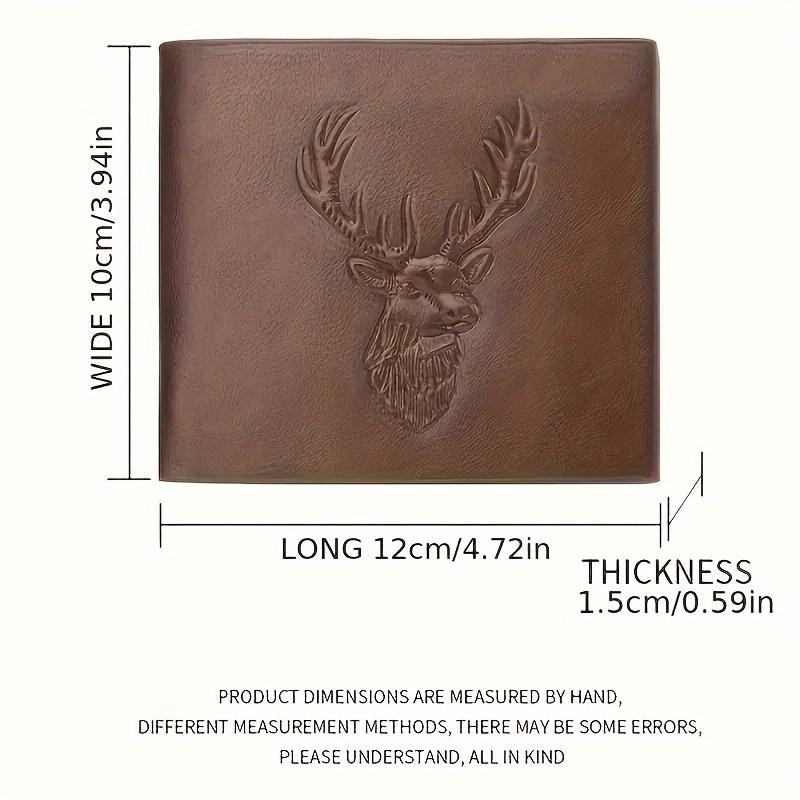 Christmas Men's Deer Head Pattern Wallet PU Leather Multi-Card Slot Men's Wallet Gift