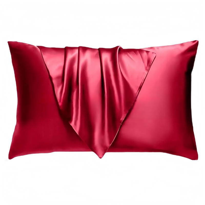 1/2pcs Luxury Soft Silk Pillowcases, Breathable Skin-Friendly Cool Feel, Pure Color Envelope Closure, Bedding Accessories