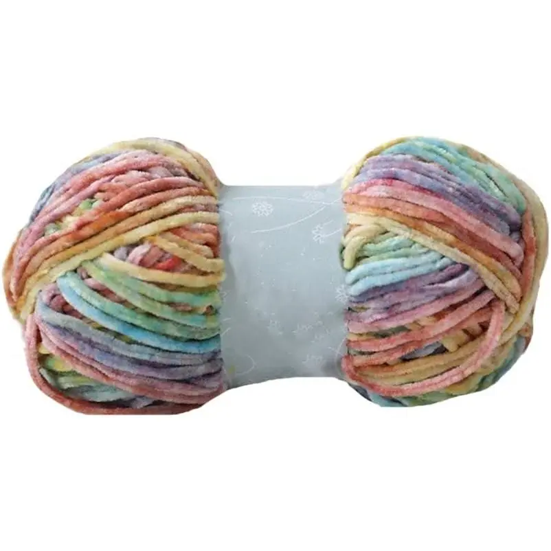 100gram 196yard Gradient  Yarn Crochet Knitting Dyed Rainbow  Headband Hat Scarf Sweater Pillow Blanket Wrap DIY Soft Luxury Chenille Craft Yarns