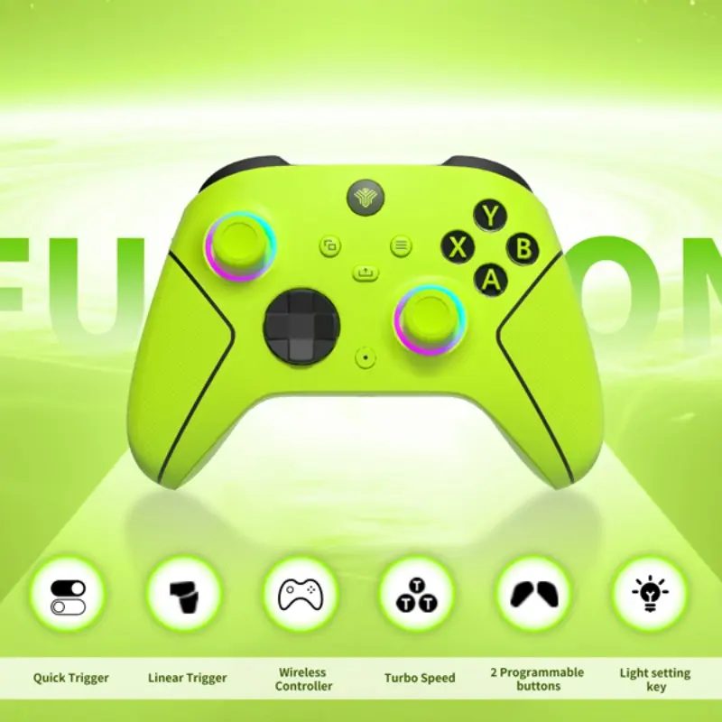 Wireless Hall Effect Controller for Xbox Series X|s & Steam PC, Turbo & Macro Programming, Dual-Stage Triggers, 7 RGB Lights, 1000mah Battery