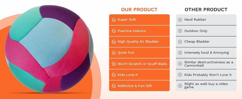 Softy Volleyball - Super Soft Designed for Pain-Free Play - Awesome Kids Indoor Ball with a Realistic Feel and Bounce - Perfect Ball for House
