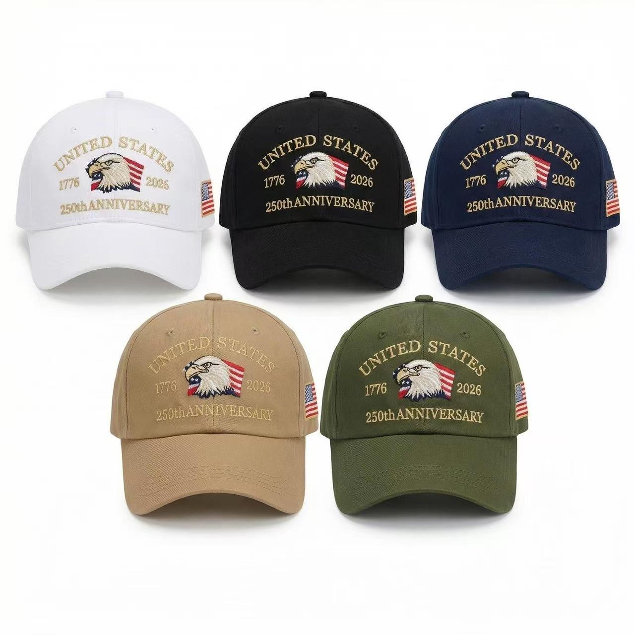 250th Anniversary Twill Baseball Cap Unisex Sun hat  Visor cap