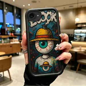 Phone case for iphone 16E 17E Gift Enhanced Peotection TPU Smoky Hat Eyeball Character Phone Case Drop-Resistant Protection Celestial Eye Layered Phone Case BO-JT-MUQB