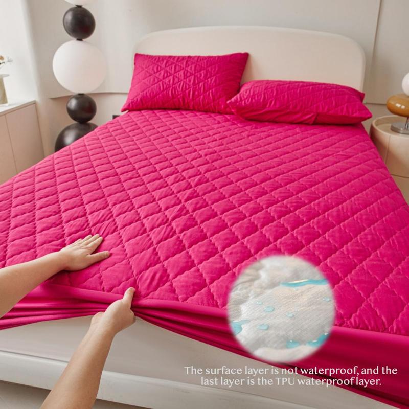 Waterproof Mattress Cover Set, 1 Set Including 1 Count Fitted Sheet & 1/2 Counts Pillowcase, Soft Comfortable Breathable for Bedroom, Washable Bed Cover