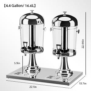 ROVSUN Beverage Dispenser, Drink Dispenser Water Juice Dispenser Stainless Steel with Ice Container for Party Catering Buffet Restaurant (2.2Gallon)
