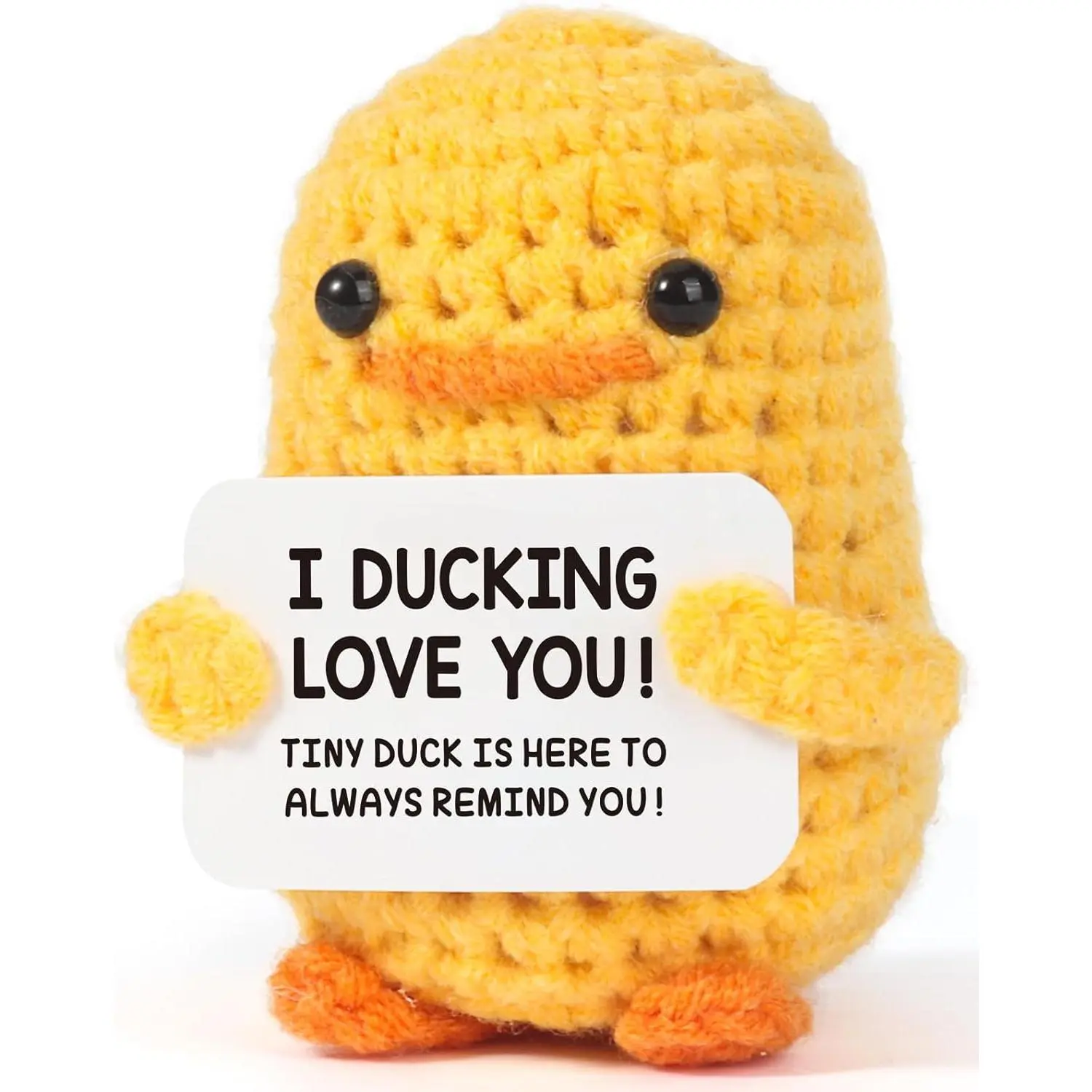 Handmade Funny Cute Crochet Duck Home Decor Statue - Unique Gifts for Girlfriend, Cute Boyfriend Gifts for Birthday Easter Stocking Stuffers