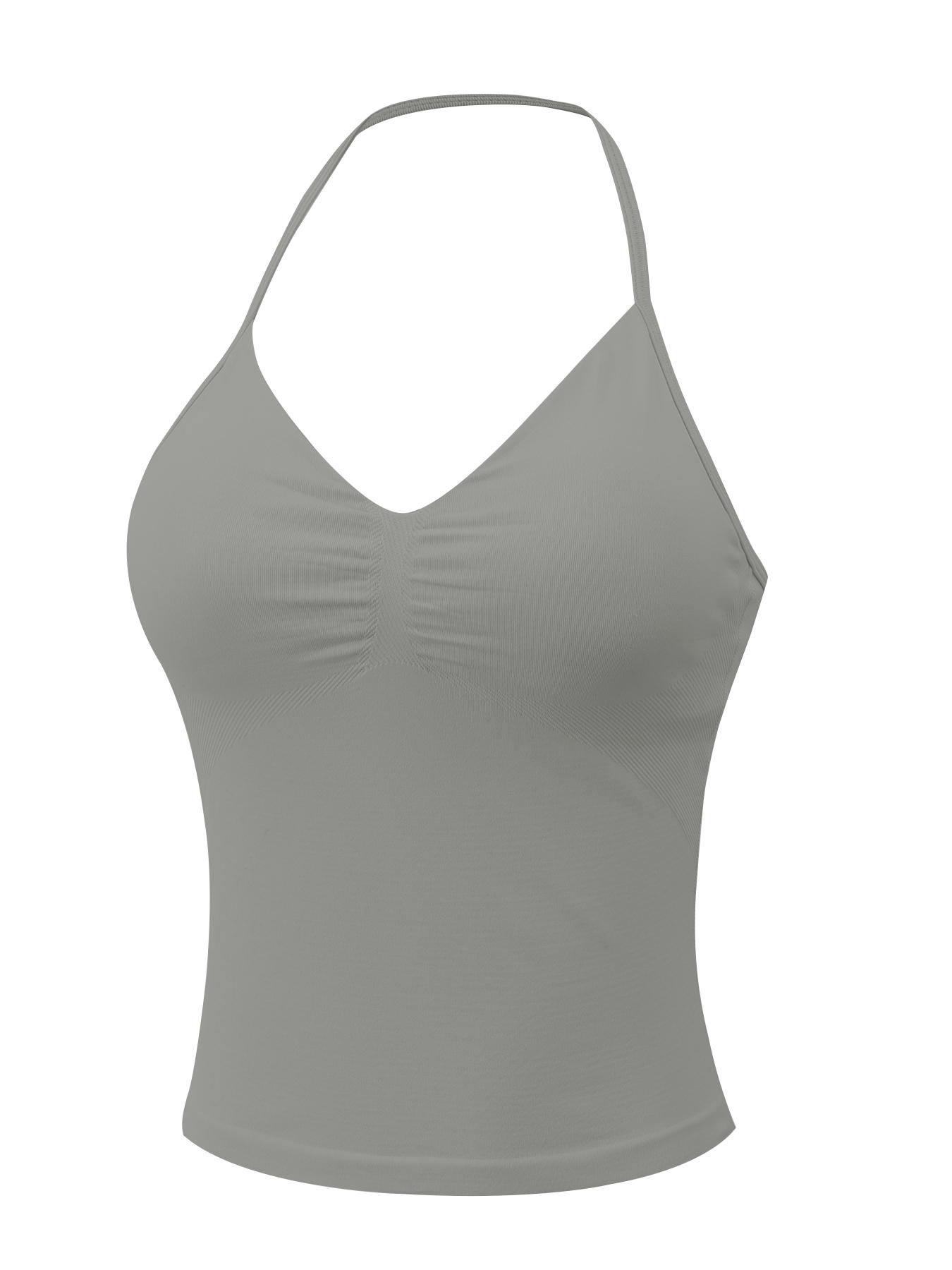 BBFIRA Longline Strappy Top Women's Halter Workout Tank Tops Backless Gym Longline with Adjustable Strap, Gym Sports Bra Camis Fitness Top