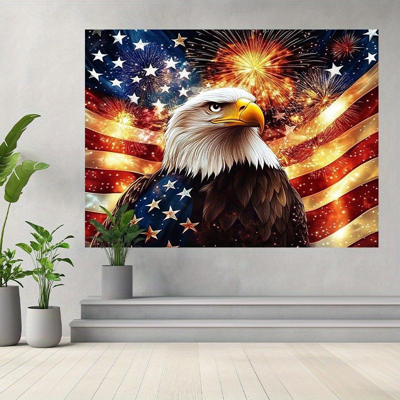 1pc a Patriotic Backdrop Featuring an Eagle And Fireworks for The 4Th of July - a Colorful Polyester Party Banner That Requires No Setup, Suitable for Indoor Or Outdoor Use During Celebrations, Bars