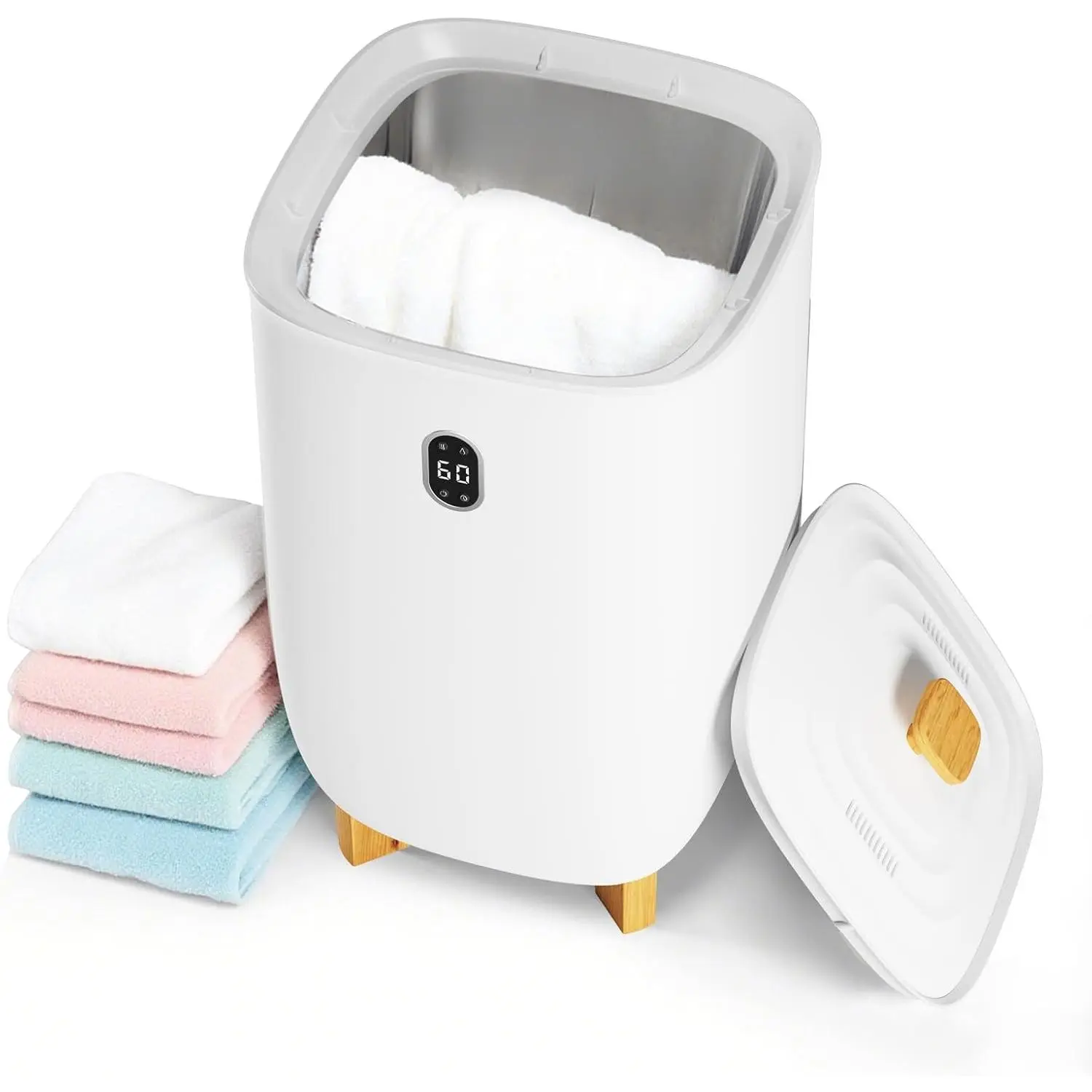 Towel Warmer Bucket, 35 L Towel Dryer Heater Blanket Warmer with Heating & Drying Modes, Led Display, Timer & Auto Shut Off, Compact for Bathrooms, Spas, Apartments