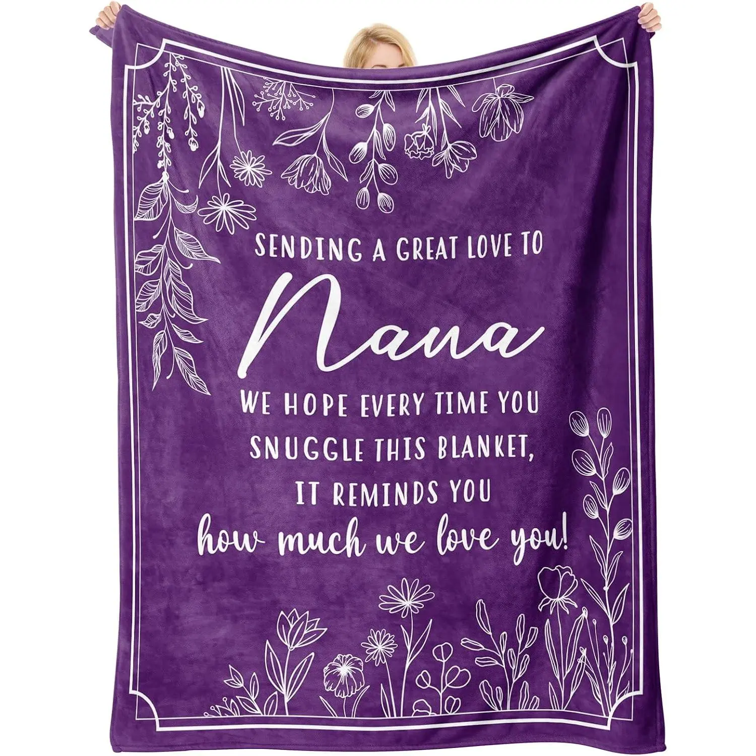 Nana Gifts, Nana Birthday Gifts, Mother's Day Birthday for Nana Nanny Grandma Soft Throw Blanket 50" x 60", Purple