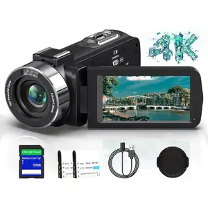 Camcorder Video Camera 4K 80MP IR Night Vision Vlogging Camera for YouTube 18X Digital Zoom Camcorder Autofocus 3.0" 270? Rotation IPS Screen Video Recorder with 32G SD Card, Lens Cap and 2