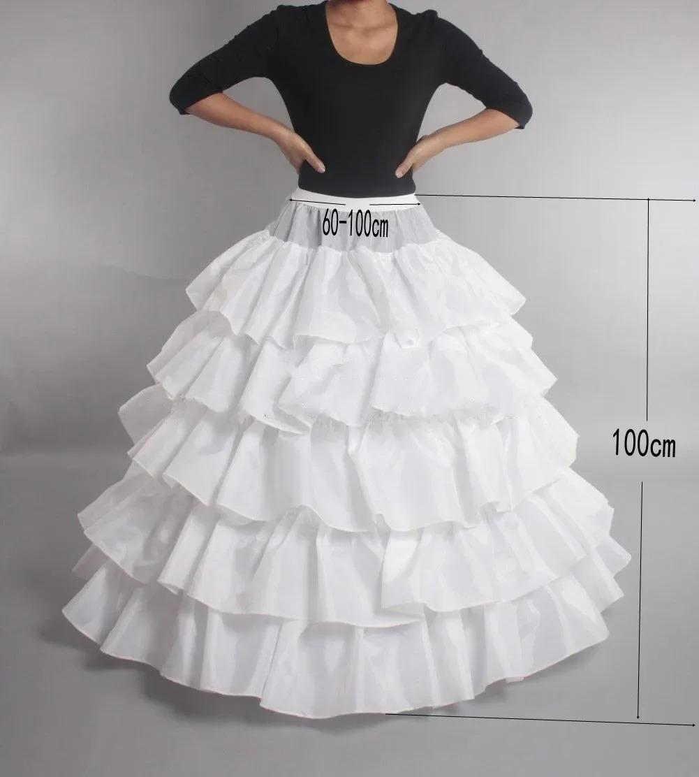 6 Rings Puffy Petticoat For Wedding Dress Ball Gown Mermaid A-Line Dresses Elastic Band Adjustable Waist Crinoline Underskirt