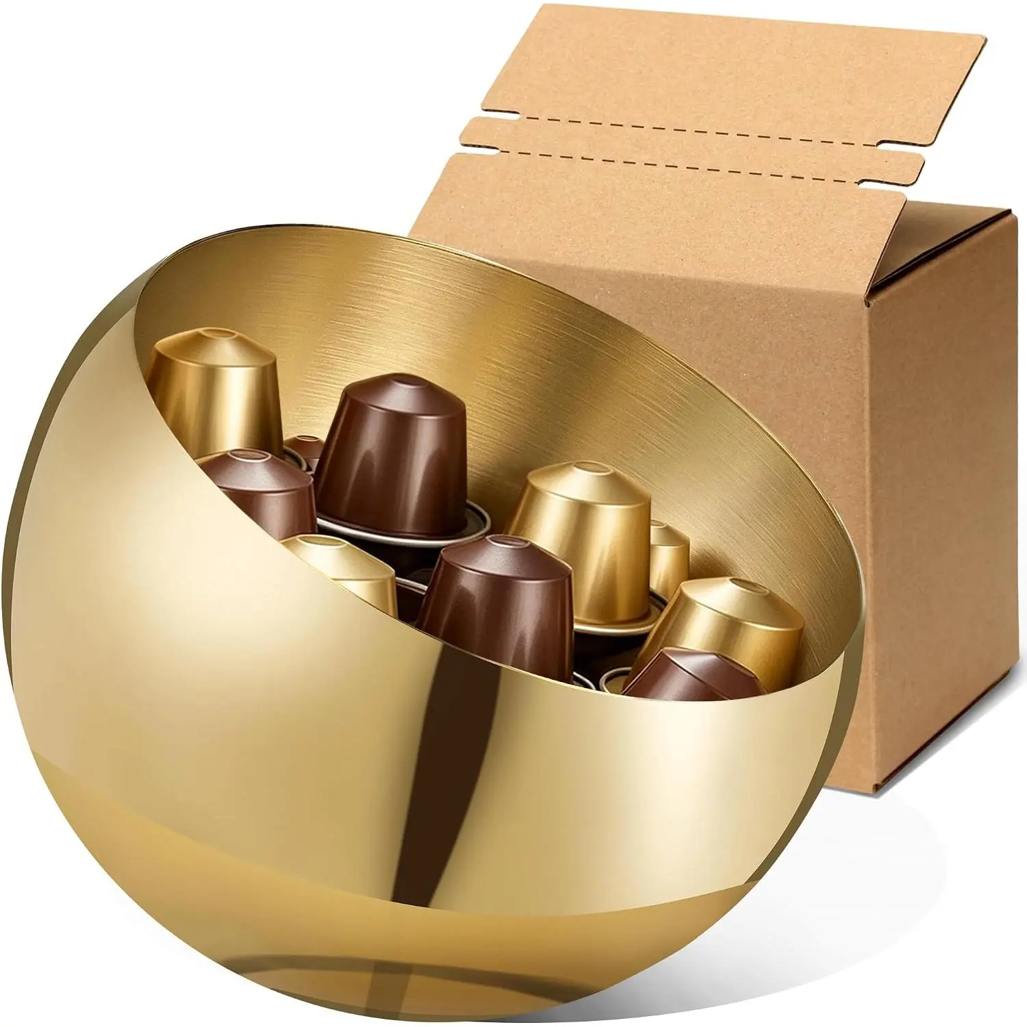 Coffee Pod Holder, Stainless Steel Coffee Pod Basket | Multi-Function Coffee Pods Holder for Countertop, Coffee Creamer Holder, Coffee Bar Storage for Kitchen Breakroom (, M)