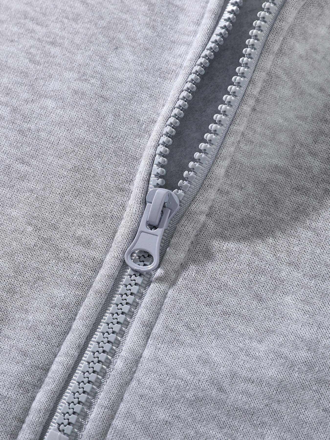 Men's Fleece-Lined Casual Fuzzy Hoodie, Plain Basic Shoulder Pad Warm Sweatshirt, Ideal for Cold Weather, Outdoor Sports, Streetwear