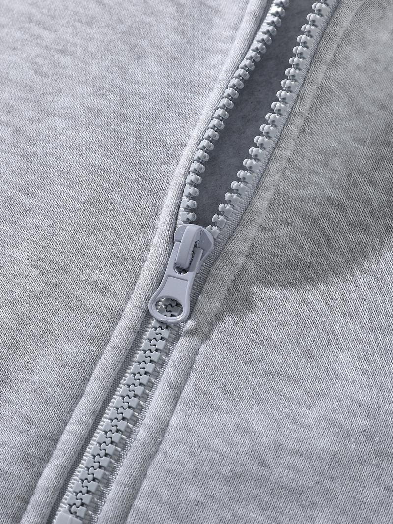 Men's Fleece-Lined Casual Fuzzy Hoodie, Plain Basic Shoulder Pad Warm Sweatshirt, Ideal for Cold Weather, Outdoor Sports, Streetwear