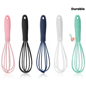 5pcs Mini Silicone Whisk Set - Colorful Egg Beaters for Whisking, Beating, Frothing & Stirring - Durable Kitchen Tools for Cooking, Baking & Blending, Kitchen Essentials|Vibrant Kitchenware|Durable Kitchen Tools, Whisk Set, Manual Whisk, Hand Mixer, Elect