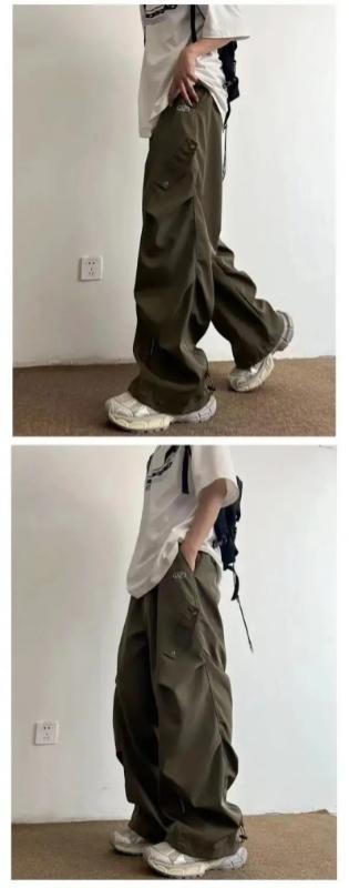 Kyn Apparel  Parachute Cargo Pants Men Hip Hop Wide Leg Trousers Male Quick Drying Hip Hop