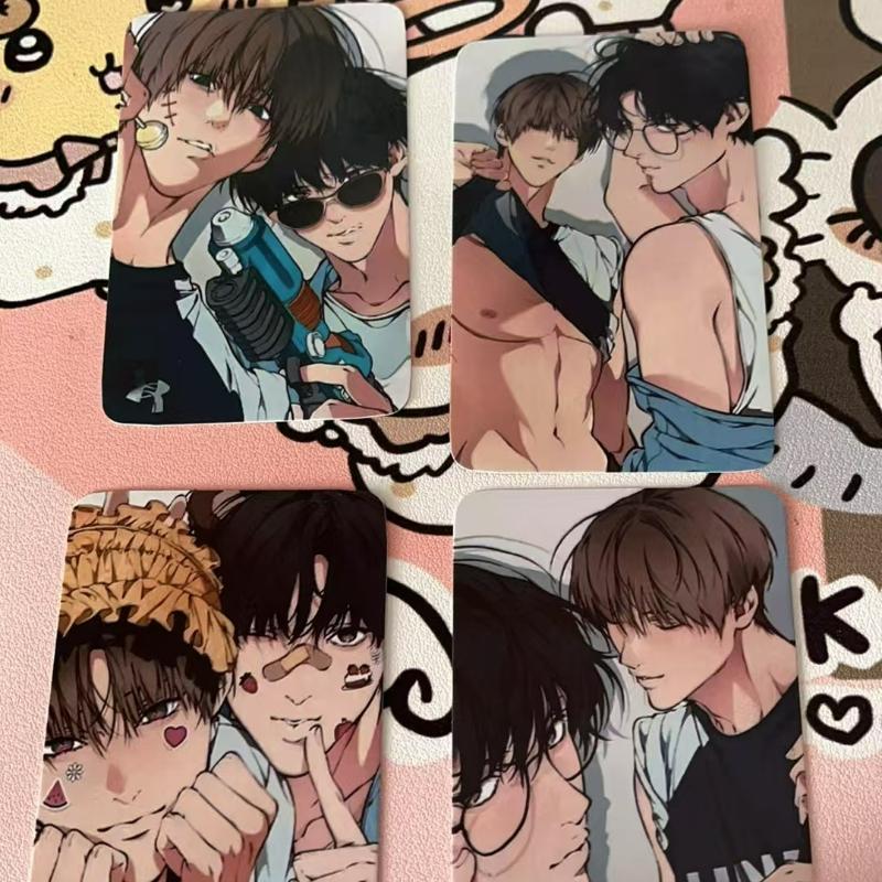 4 Pcs/set Korean Manga Lomo Card Chan Il‌,Ha Na‌,Hyun‌ Characters 3 Inches Small Cards Photocard Fans Collection Cosplay Gift