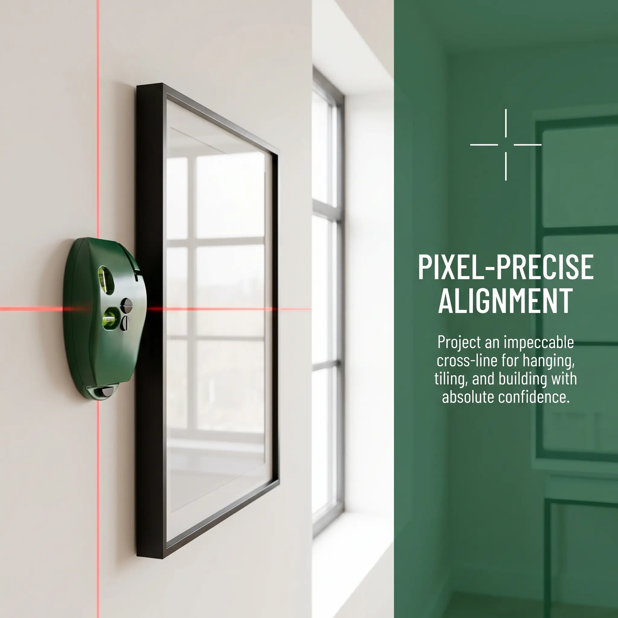 Portable 90 Degree Electronic Red Light Scale Green Light Level Self-Leveling Parallel Line for Construction