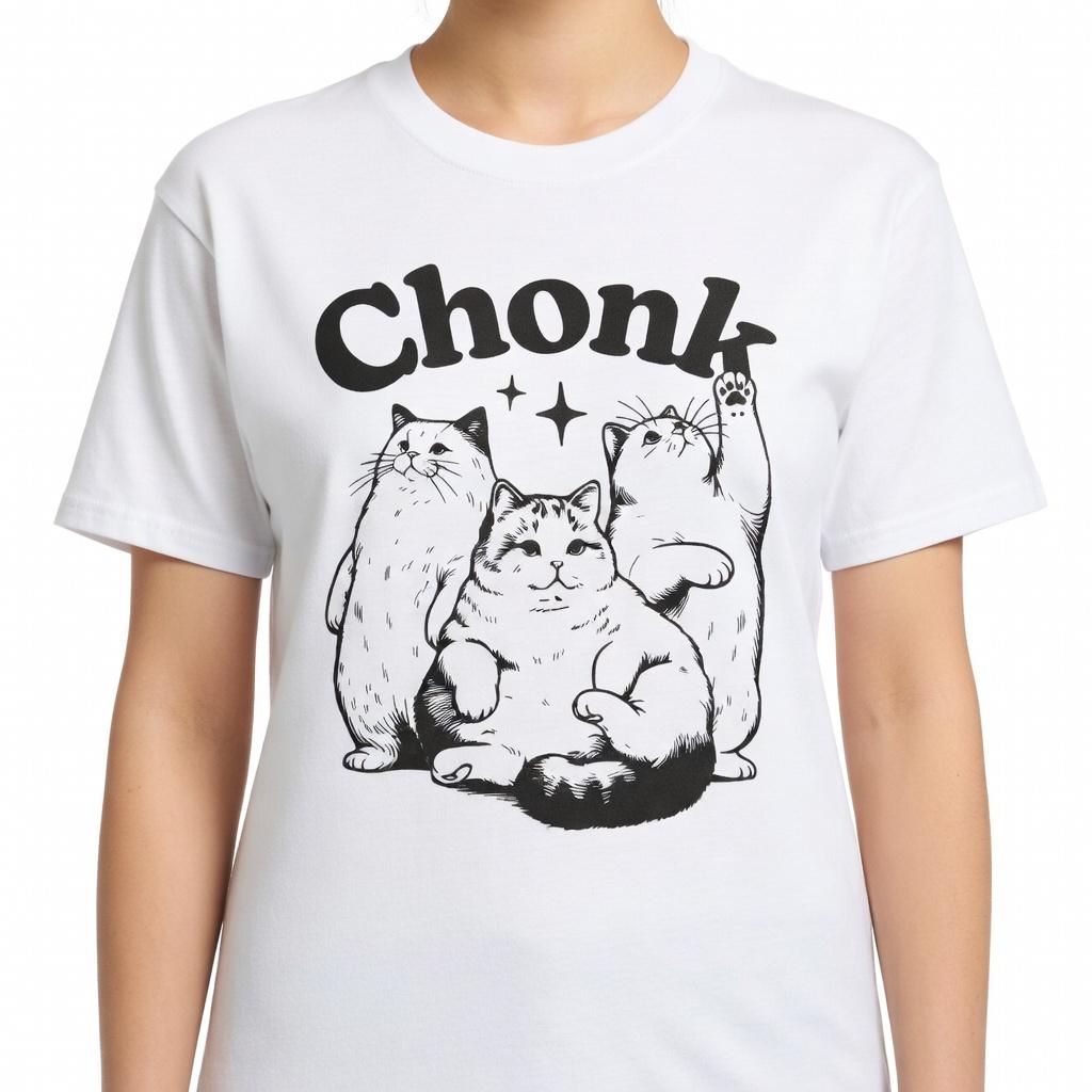 Vintage Kawaii Chonk Cat Shirt Funny Fat Cat Meme Tee Aesthetic Kitty Top Cute Animal Graphic Tee Cat Mom Dad Gift Vintage Graphic Tee