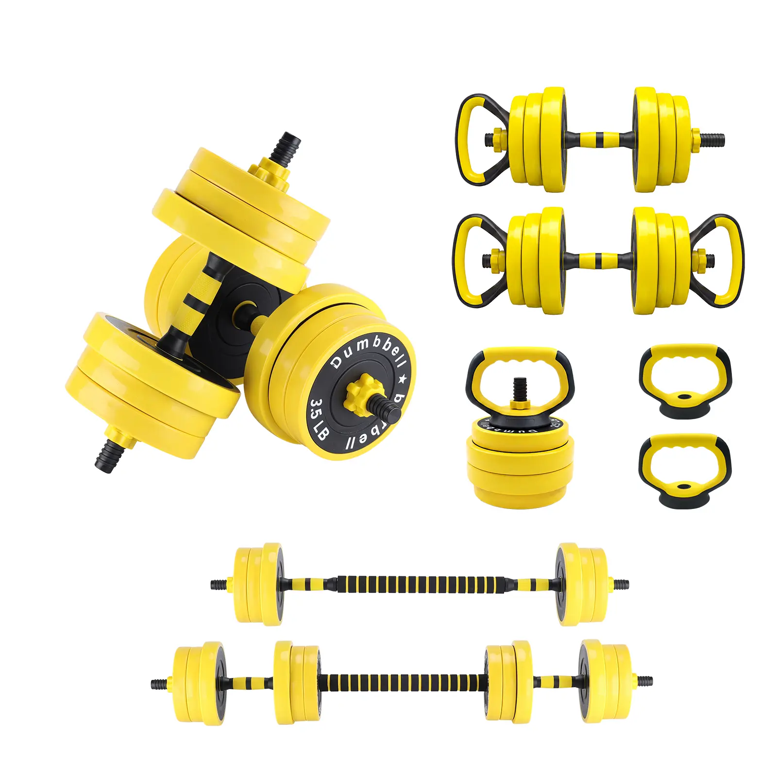 Adjustable Dumbbell Set 66/88 lbs, 4-in-1 Free Weights for Home Gym, Non-Slip Fitness Exercises for Men Women
