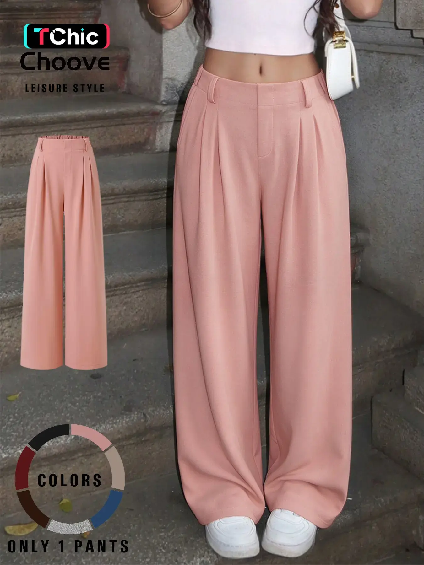 Women's Casual Waffle Wide Leg Pants, Loose Fit, Lightweight Breathable Fabric, Comfortable and Stylish, Perfect for Daily Wear