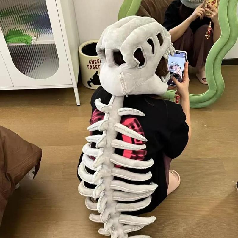 Halloween keleton Costume Set Fun Skeleton Dinosaur Costume Dress-Up Fossil Jumpsuit