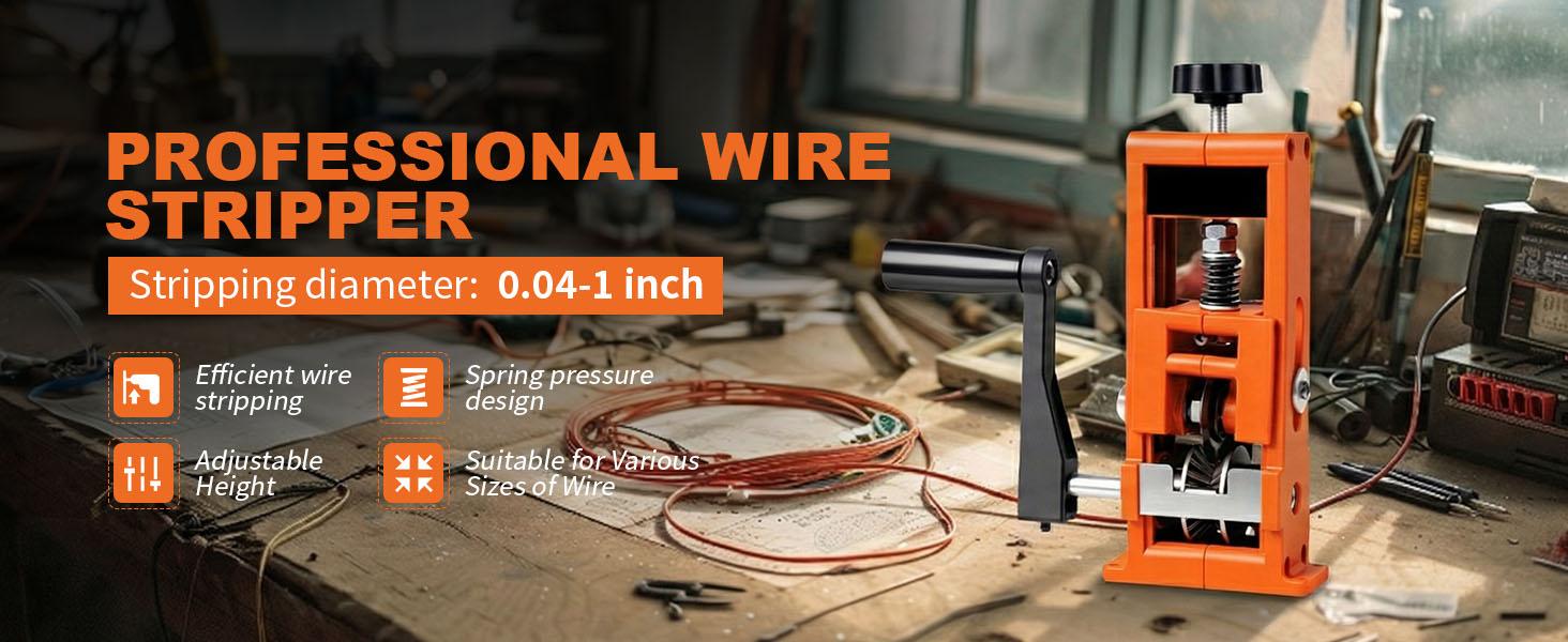 Wire Stripper Machine,0.04-1 Inch Scrapping Copper Wire Peeler Machine, Drill Powered/Hand Crank Dual-drive Wire Stripper Tool for Scrap Copper Recycling & DIY etc. Wire Stripper Machine,0.04-1 Inch Scrapping Copper Wire Peeler Machine, Drill Powered/Hand Crank Dual-drive Wire Stripper Tool for Scrap Copper Recycling & DIY etc.