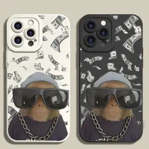 Cool Monkey Pattern TPU Soft Silicone Smartphone Case - Shockproof Full Cover Handheld Protection Accessory for iPhone 17,16,15 Pro Max,14 Plus,13,12,11 Devices | Phone Accessories