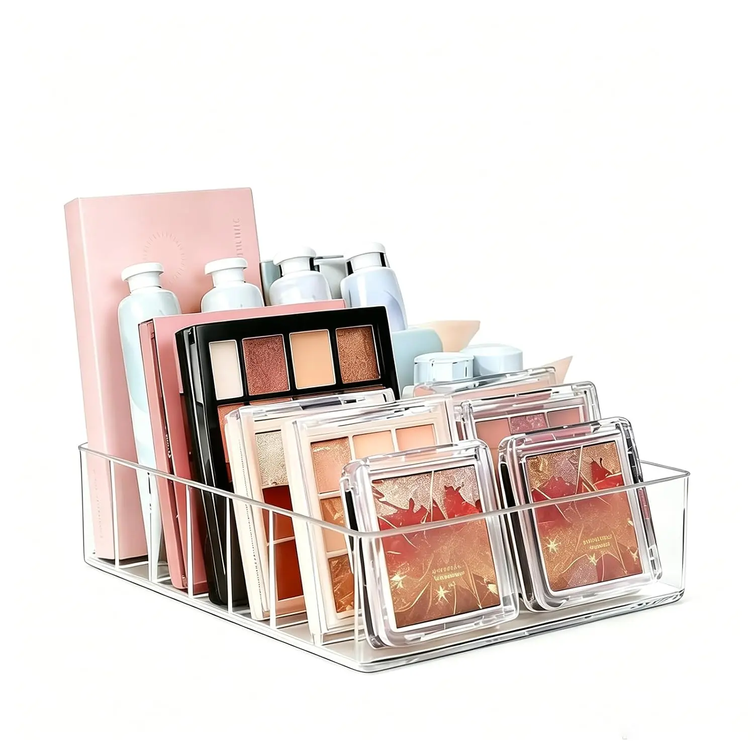 Makeup  Organizer -  Makeup Organizer 0.98" Wide Slots - Eyeshadow Organizer Holder Storage for  & Countertop - Fits Palettes, Blushes, Lipsticks etc.
