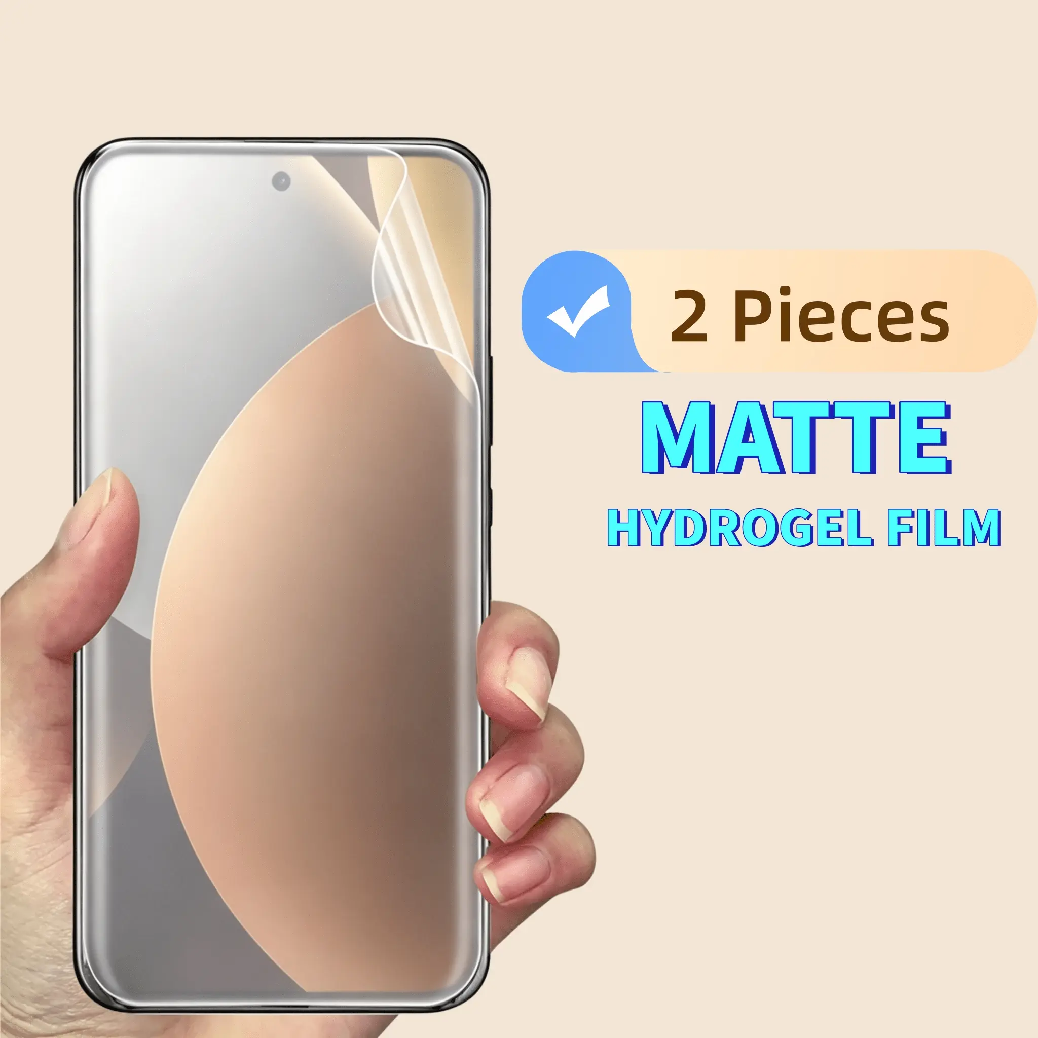 2 Pieces Matte Soft TPU Hydrogel Film, Compatible with Redmi Note 15 4G 5G 15Pro Note15 Pro Pro+ ProPlus Series, Full-Screen Fit, Full Screen Coverage & Anti-Fingerprint, Slim Design, Smooth Gaming Experience, Front Screen Protector