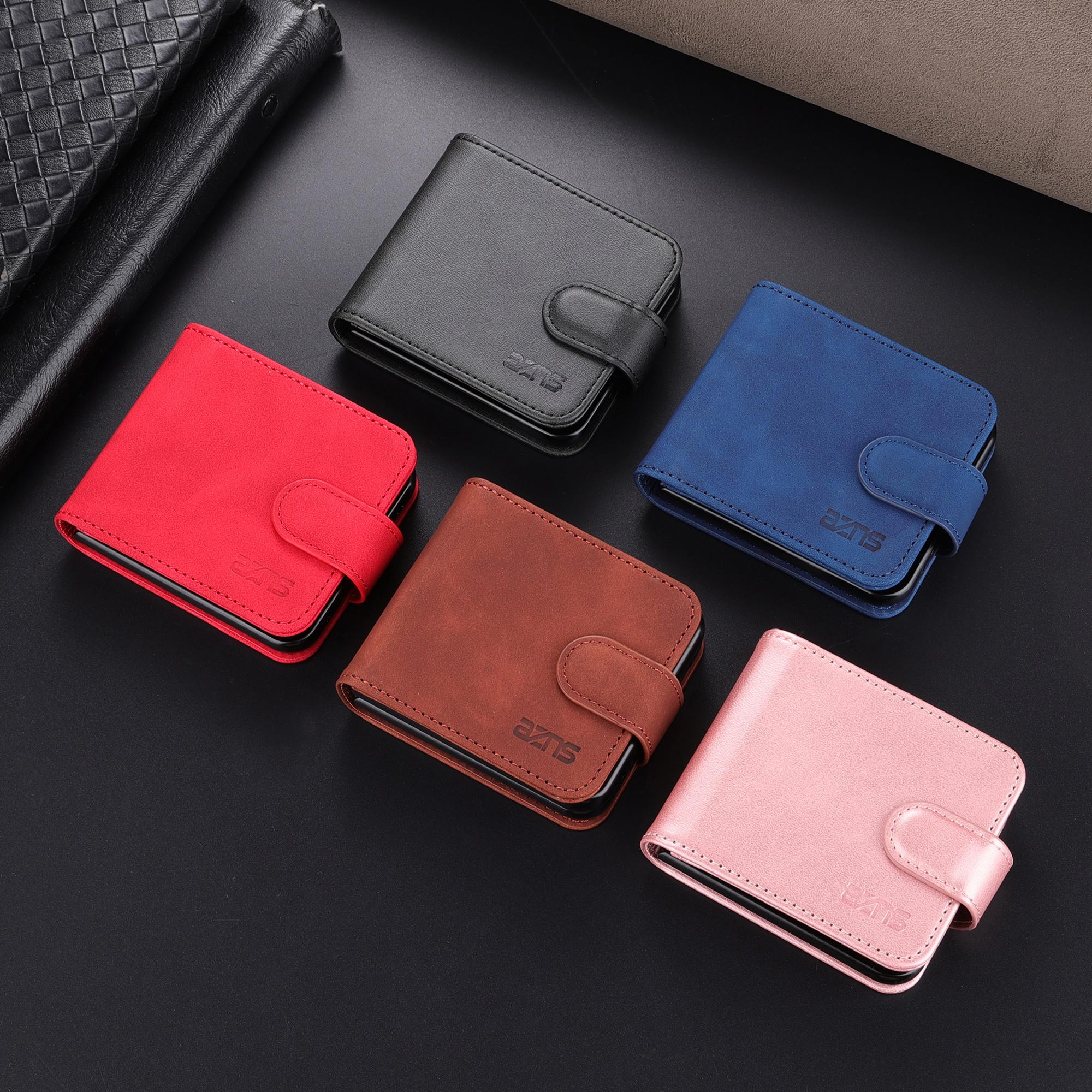 New PU Leather Wallet Case for Samsung Galaxy Z Flip7/flip6/flip5, Shockproof Cover with Card Holder Design, Stylish Phone Accessory