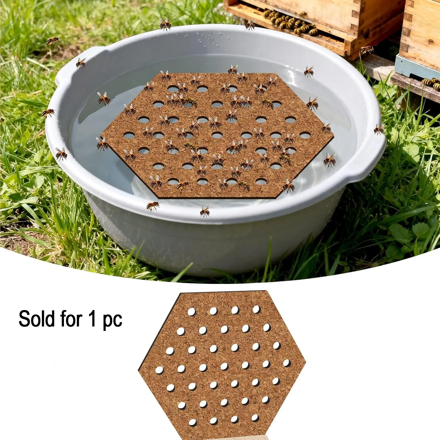 Floating Bee Island for Ponds/farms/fountains, Eco-Friendly Cork Bee Water Station, Butterfly & Bee Feeder, Outdoor Garden Decor