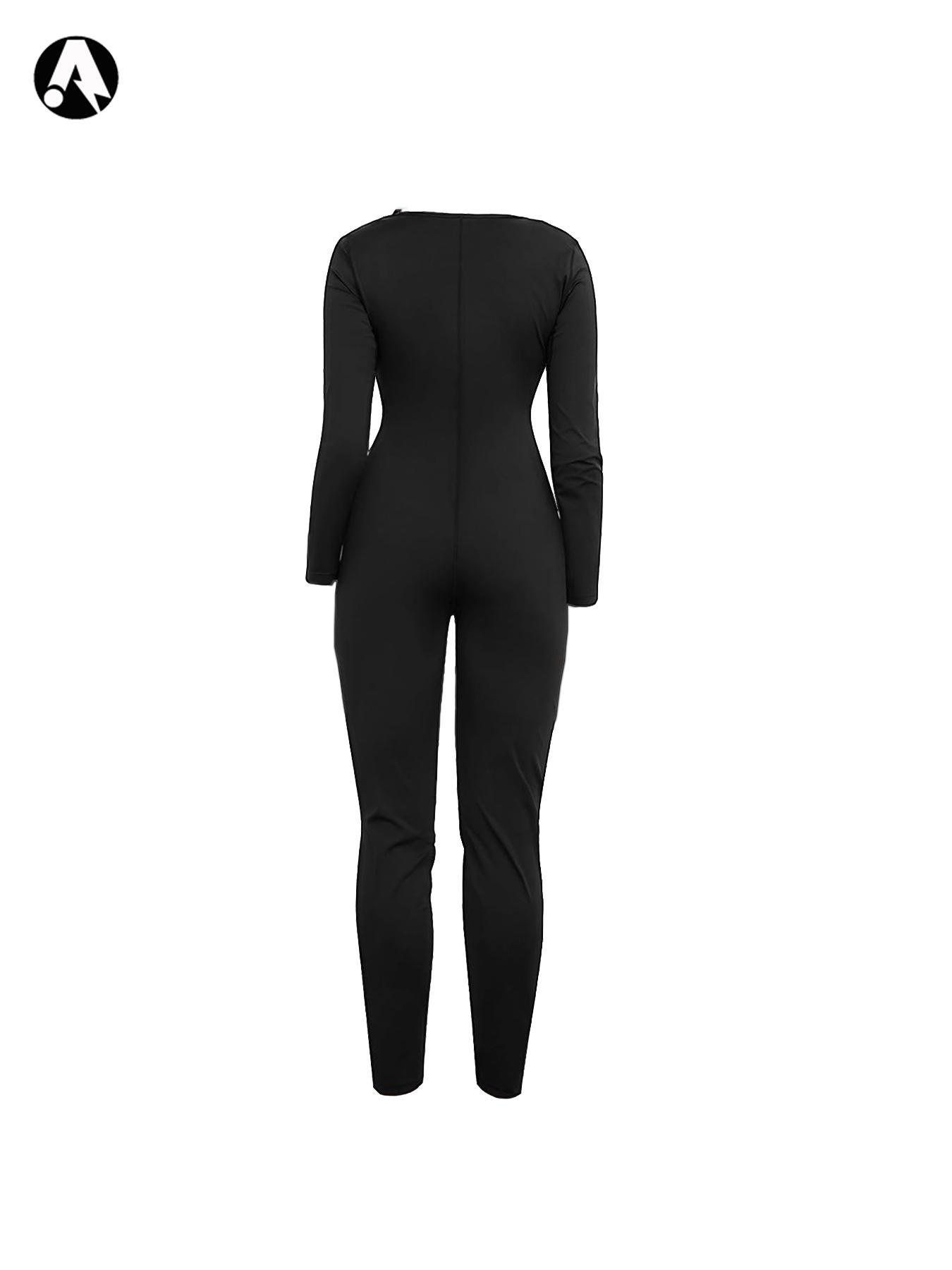 Women's Full Body Sauna Suit, Tight-Fit Above Ankle Sweat Jumpsuit, Tummy Control Jumpsuit, Silver Color, All-Seasons Exercise Wear