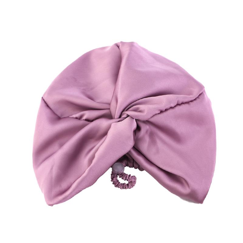 Adjustable Buckle Satin Sleep Cap, Cross Design Hair Protection Bonnet
