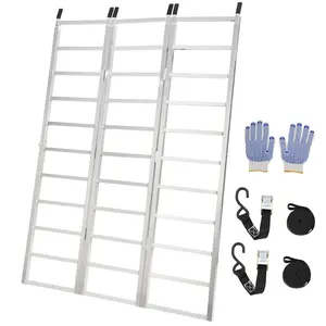 GARVEETri-Fold Aluminum Loading Ramps with 1500 lbs Capacity, Non-Slip Treads, Load Straps; Ideal for ATVs, Motorcycles, Lawn Mowers, UTVs, Trailers; Available in 50x76 and 77x54 Inch Sizes